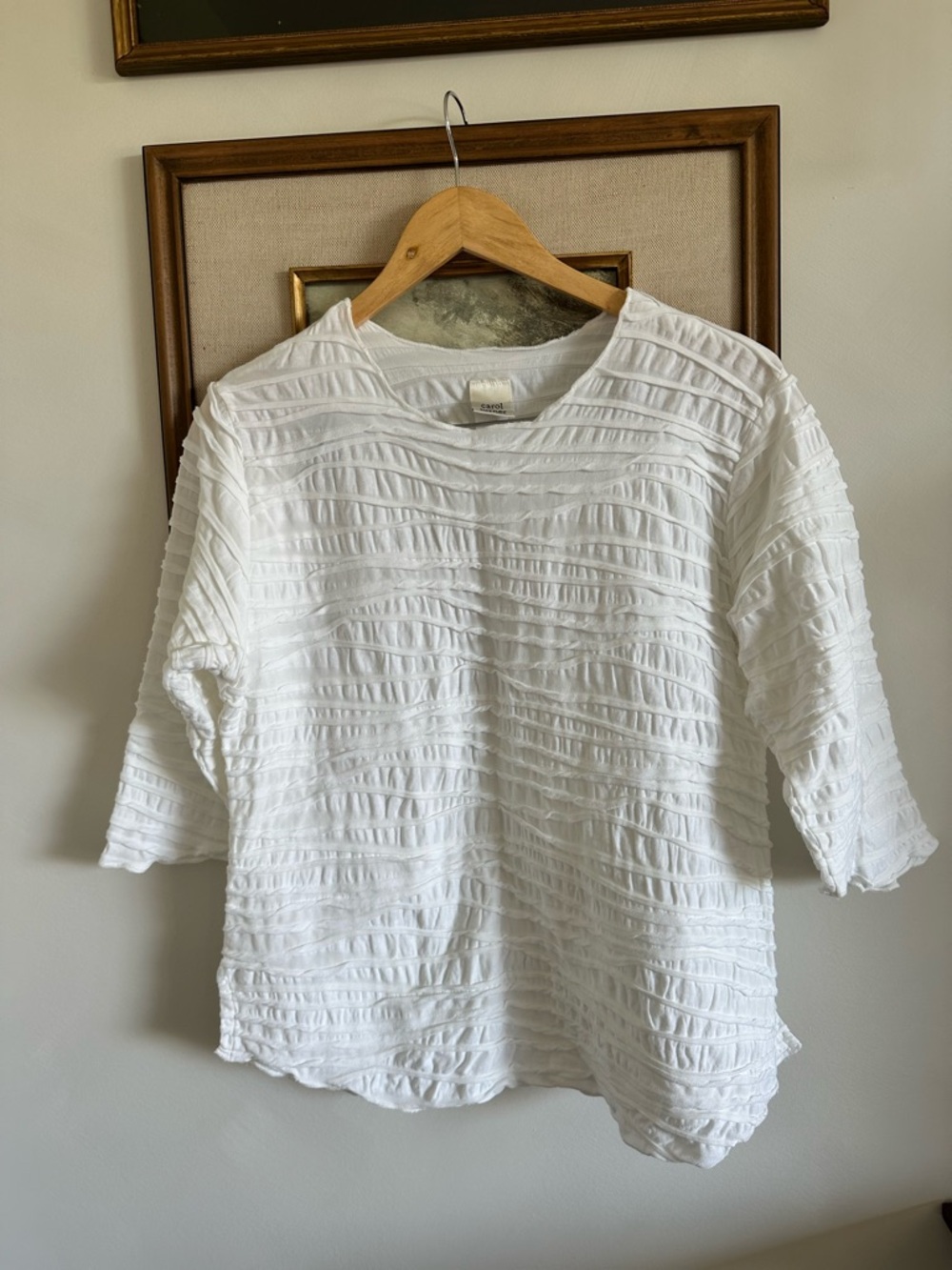 Carol Turner Fiore Classic Shirttail Top in White sz M - Picture 4 of 9